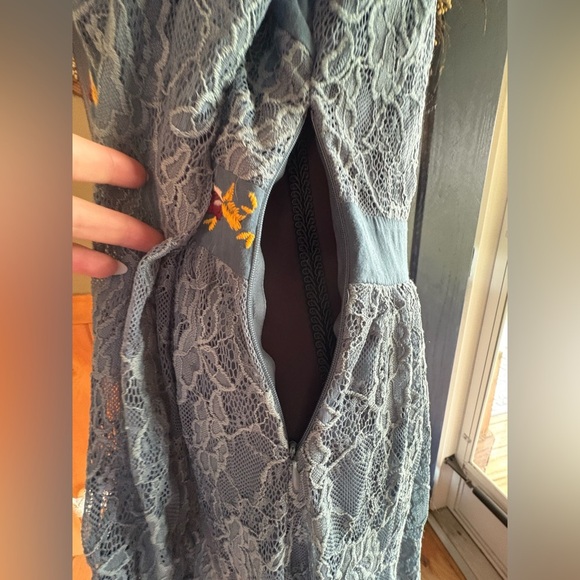 Miami Blue Long Sheer Sleeve V-Neck Sundress size M - Picture 6 of 14